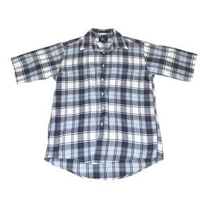 Vintage 80s 90s Logo Burberrys Mens (M) Button Down Plaid Short Sleeve Shirt USA